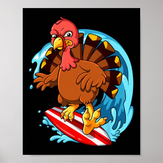 Affiche Surf de dinde de Thanksgiving  (Devant)
