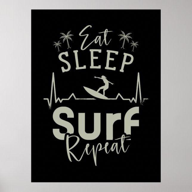 Affiche Surf de sommeil de manger répéter (Devant)