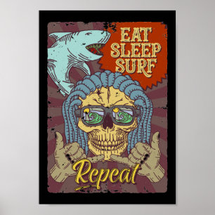 Affiche Surf de sommeil de manger répéter