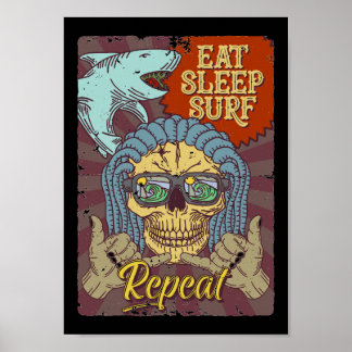 Affiche Surf de sommeil de manger répéter