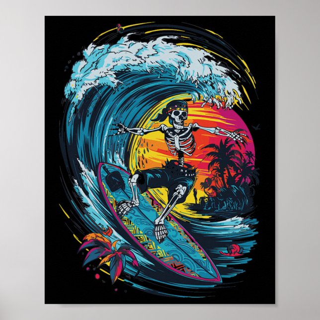 Affiche Surf de squelette  (Devant)