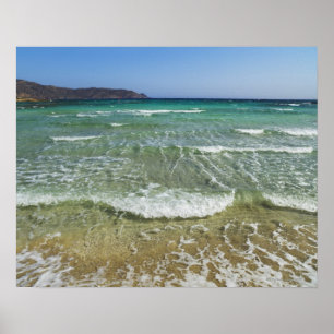 Affiche Surf d'océan à la plage d'Elafonisi - l'Europe,