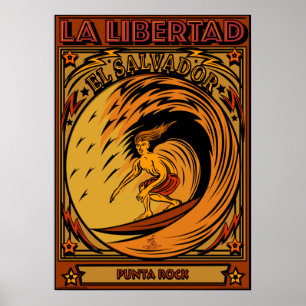 AFFICHE SURF EL SALVADOR LA LIBERTAD