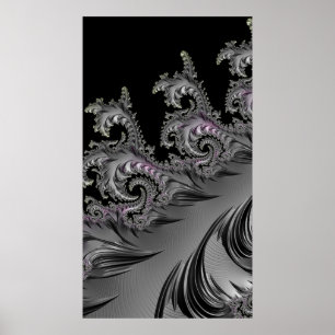 Affiche SURF ! Gunmetal Gris Fractal Abstact Art