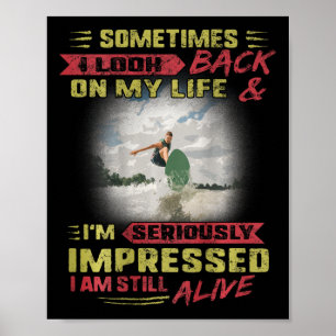 Affiche Surf Je regarde Ck je suis encore vivant Vintage S