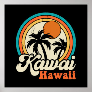 Affiche Surf Kawaii Hawaï