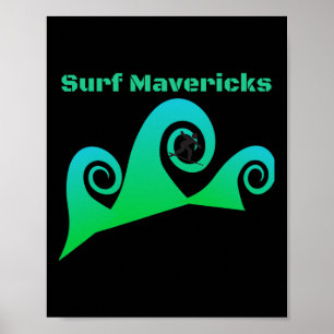 Affiche Surf Maverick's Surfing California Beaches