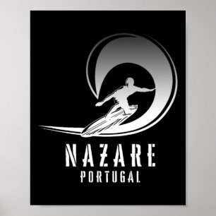 Affiche Surf Nazare, Surfant à Nazare au Portugal, Tube de
