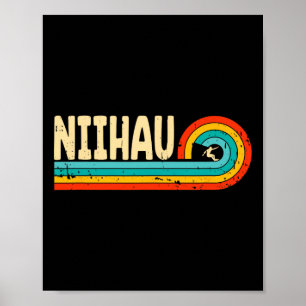 Affiche Surf Niihau Hawaii îles hawaïennes Vintage Ret