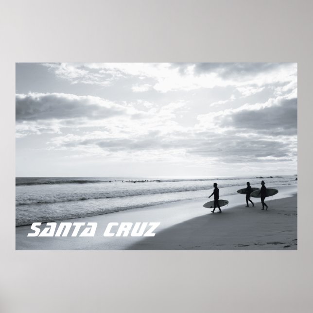 Affiche Surf père Noël Cruz Californie (Devant)
