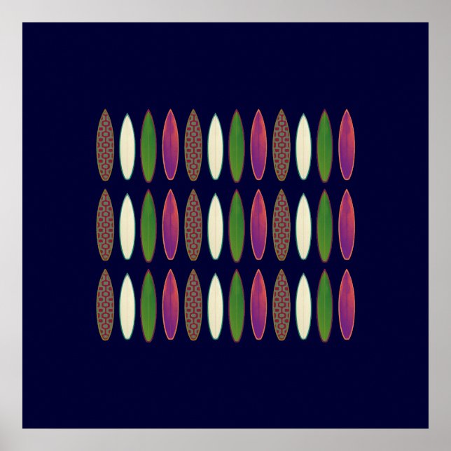 Affiche surf planches murs (Devant)