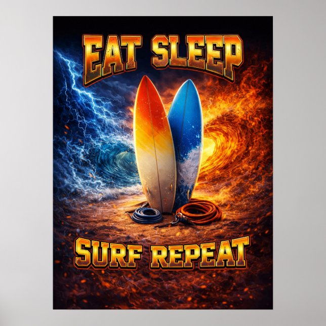 Affiche Surf Rétro Vintage Contrefaçon (Devant)