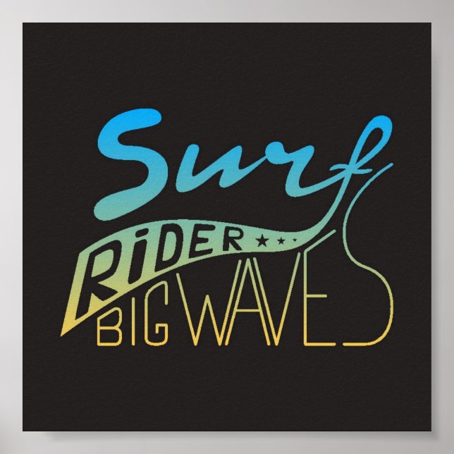 Affiche Surf Rider Big Waves (Devant)