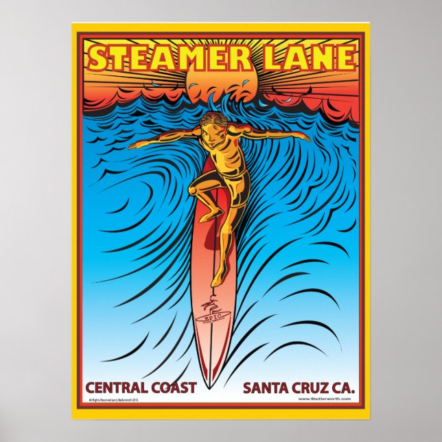 AFFICHE SURF STEAMERLANE PÈRE NOËL CRUZ (Devant)