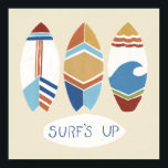 Affiche SURF ! Surf<br><div class="desc">SURF ! Je d'ici juin Erica Vess. Dispose de trois planches de surf avec des designs différents et amusants et "Surf Up" phrase au bas de l'image.</div>