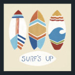 Affiche SURF ! Surf<br><div class="desc">SURF ! Je d'ici juin Erica Vess. Dispose de trois planches de surf avec des designs différents et amusants et "Surf Up" phrase au bas de l'image.</div>