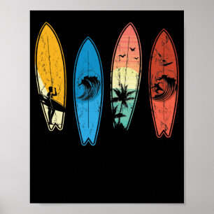 Affiche Surf Surfboard Classic Retro Surfboarder