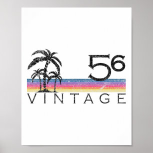 Affiche Surf vintage 1956 Coucher de soleil sur l'océan Pa