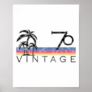 Affiche Surf vintage 1970 Coucher de soleil sur l'océan Pa