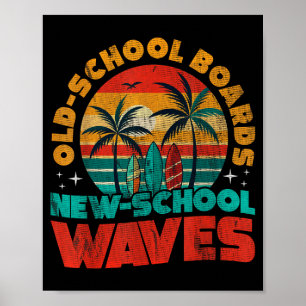 Affiche Surf Vintage Planche de Surf Ancienne École Planch