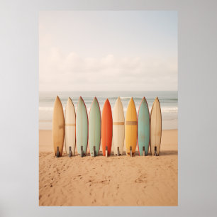 Affiche Surf vintage Sur La Plage