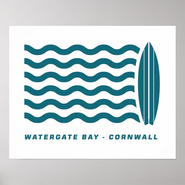 Affiche Surf Watergate Bay à Cornwall (Devant)