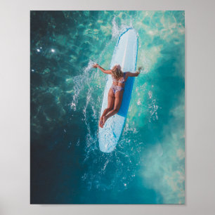 Affiche Surfer Girl Paddling Photography