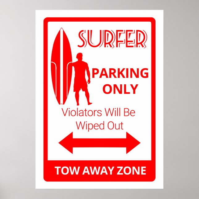 Affiche Surfer Parking Only (Devant)
