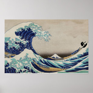 Affiche Surfer sur la Grande Vague