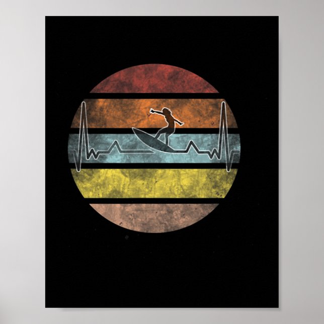 Affiche Surfer Surfing Wave Wing Foiling Surf Surfing Hear (Devant)