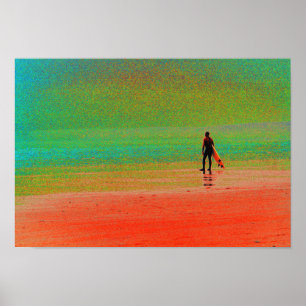 Affiche Surfeur en Cornouailles