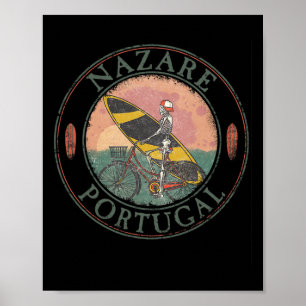 Affiche Surfeur Nazaré I Portugal Rétro I Surf I Nazaré