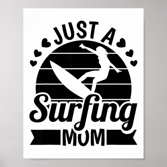 Affiche Surfeur Surfrider Planche de surf Vagues - Juste u (Devant)