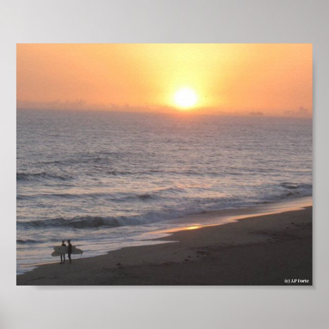Affiche Surfeurs du coucher de soleil (Devant)