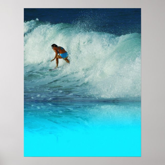 Affiche Surfeuse Girl 2 Rainbow Bay Australie (Devant)