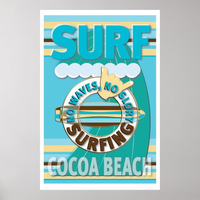 Affiche Surfez Cocoa Beach (Devant)
