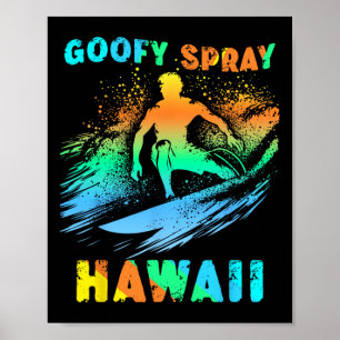 Affiche Surfing Californie Drôle Pied Goofy Graphique Surf