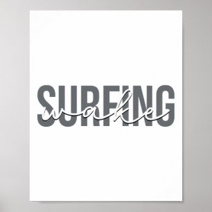 Affiche Surfing sillage Wakesurf Planchiste de sillage Bat