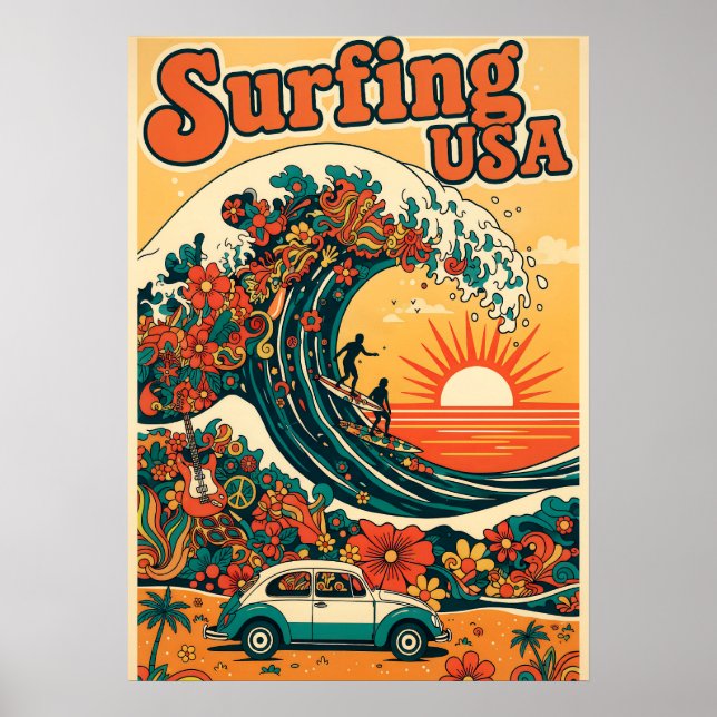 Affiche Surfing USA V10 (Devant)