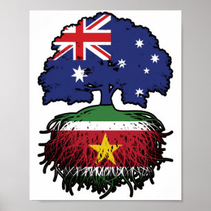 Affiche Suriname Surinamais Australie Australie racine arb