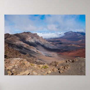 Affiche surplombant le cratère de haleakala de la jante