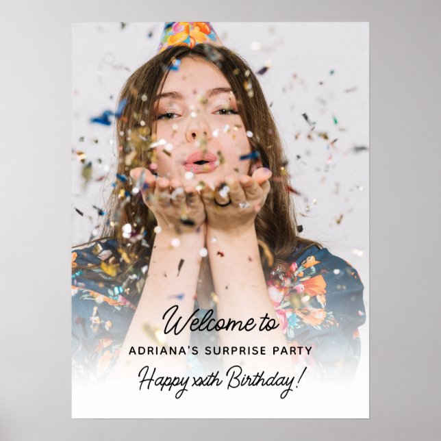 Affiche Surprise Photo de fête d'anniversaire Fun Bienvenu (Devant)
