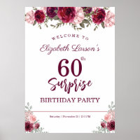 Surprise Senior Anniversaire fête Floral Bourgogne