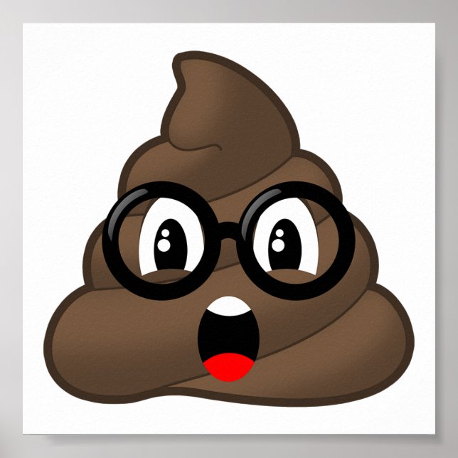 Affiche Surprised Poop Glasses Emoji (Devant)