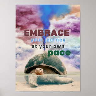 Affiche Surreal art Inspiration Turtle citation