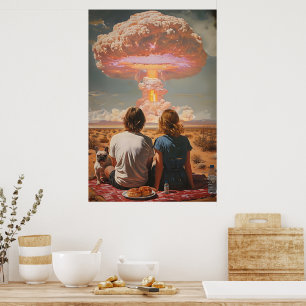 Affiche Surreal Atomic Picnic Digital Wall Art - Retro Cou