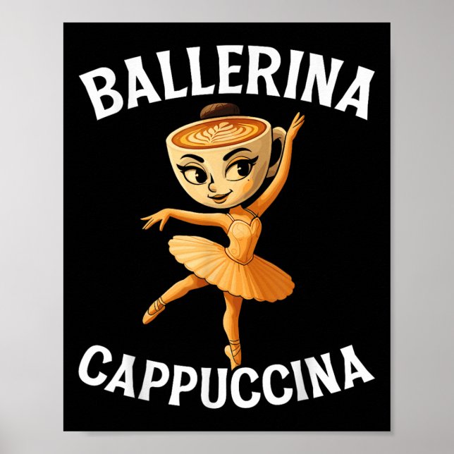 Affiche Surreal Italian Brainrot mème Ballerina Cappuccina (Devant)