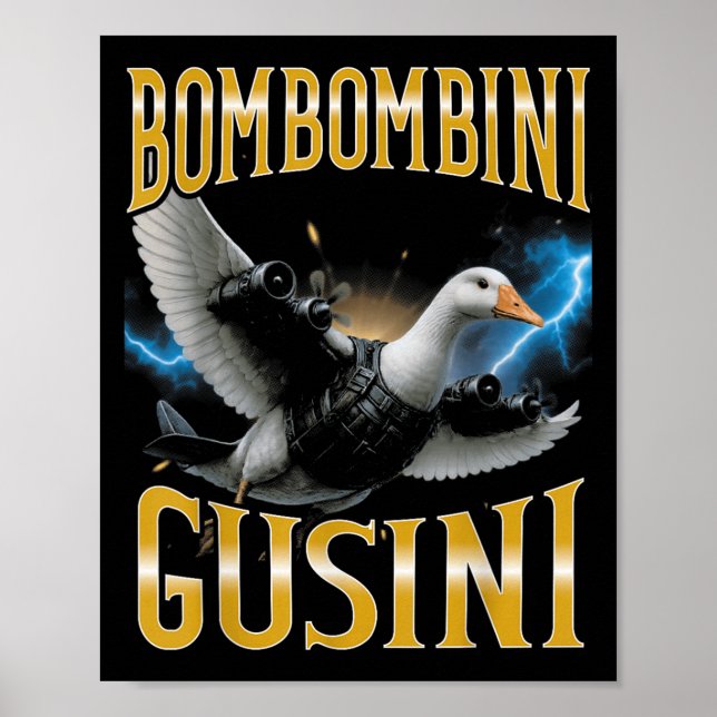 Affiche Surreal Italian Brainrot meme Bombombini Gusini Fu (Devant)