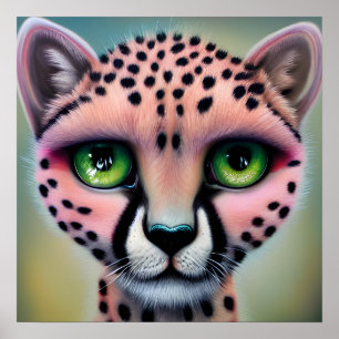 Affiche Surreal Pop Green Eyed Cheetah