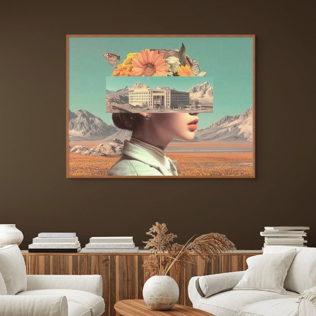 Affiche Surreal Portrait with Architectural Landscape (Surreal Portrait with Architectural Landscape)
